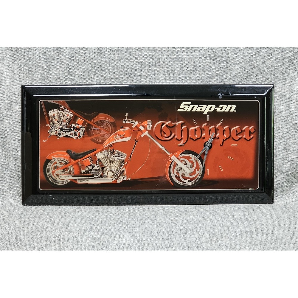 Snap-on Chopper Motorcycle Red Wall Clock Jebco Garage Man Cave Advertising USA